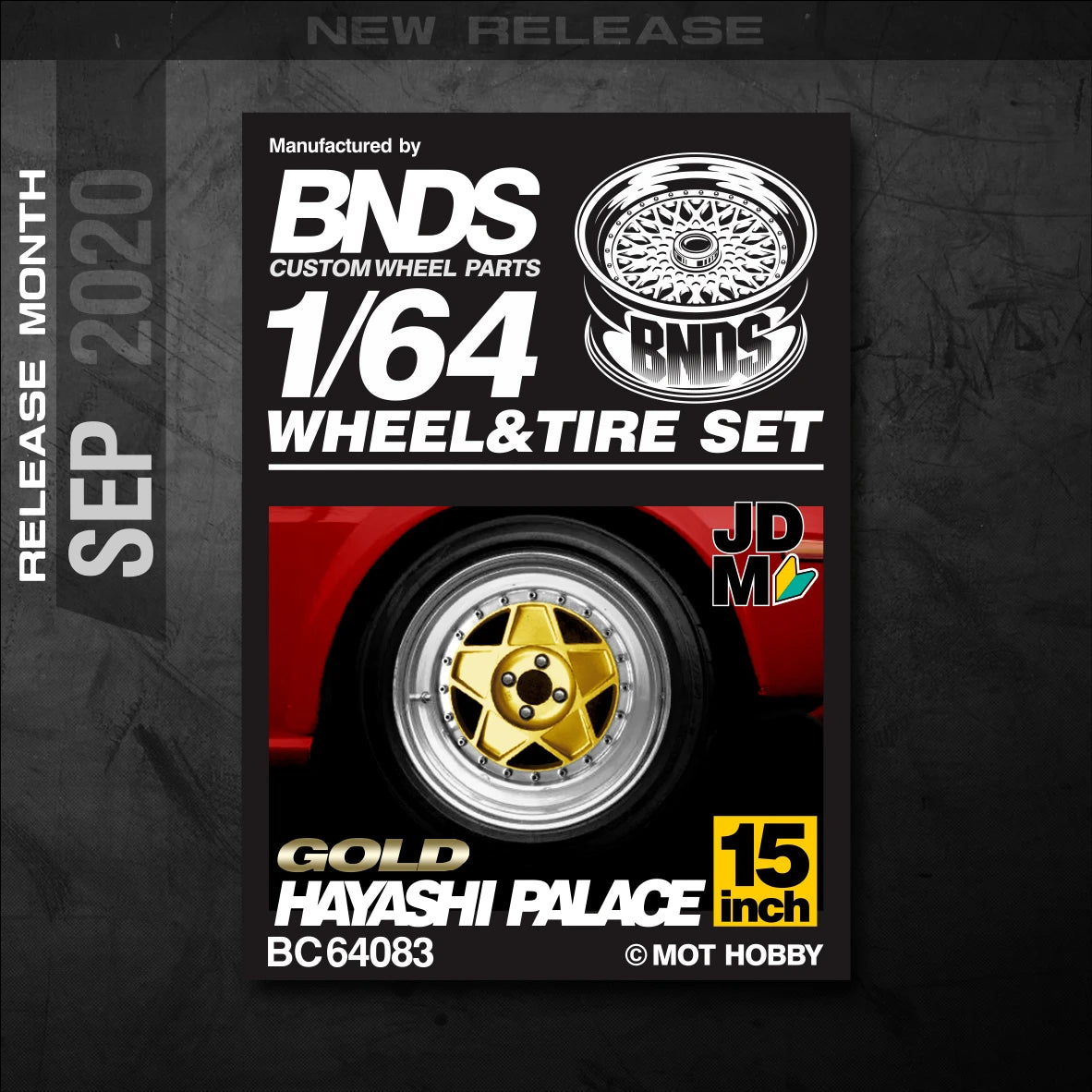 1/64 Alloy Wheels With Rubber Tires By BNDS Assembly Rims Modified Parts for Model Car Refitted VIP Style No.64053-64088