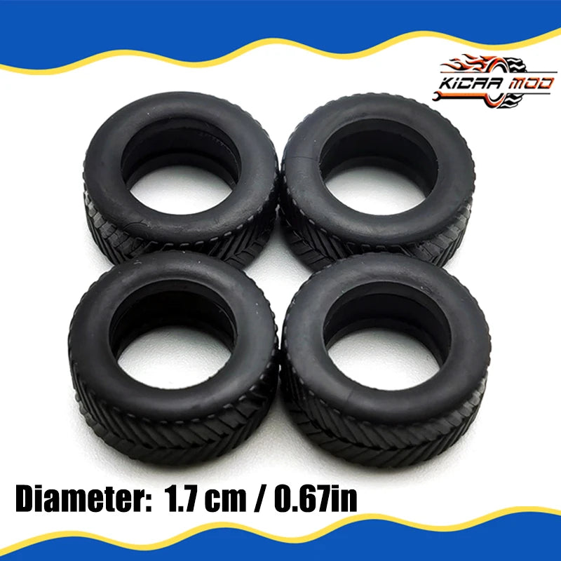 1/64 Rubber Tires for Hot Wheels and Off-road Vehicle Detail-up Replacement Parts Model Car Toys 10.7mm/12.7mm /17mm(1 Sets)