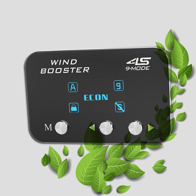 WINDBOOSTER 4S OBD Acceleration Performance Throttle Controller & Pedal Remap - Utilising Chip Tuning / Electronic Engine Tuning - Econ / Sport / Sport+ / Race Modes - OLED Display