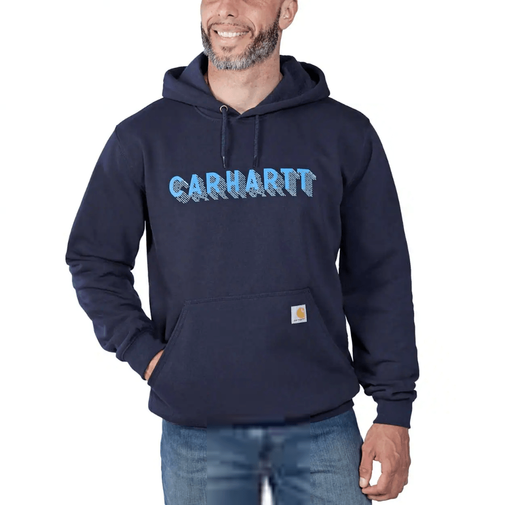 Carhartt 105944 Rain Defender Loose Fit Midweight Logo Graphic Hooded Sweatshirt