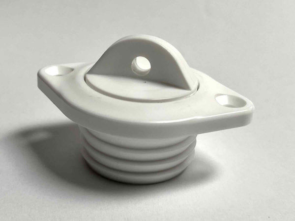 Drain Socket Oval with Plug 48x36mm White | 4Boats
