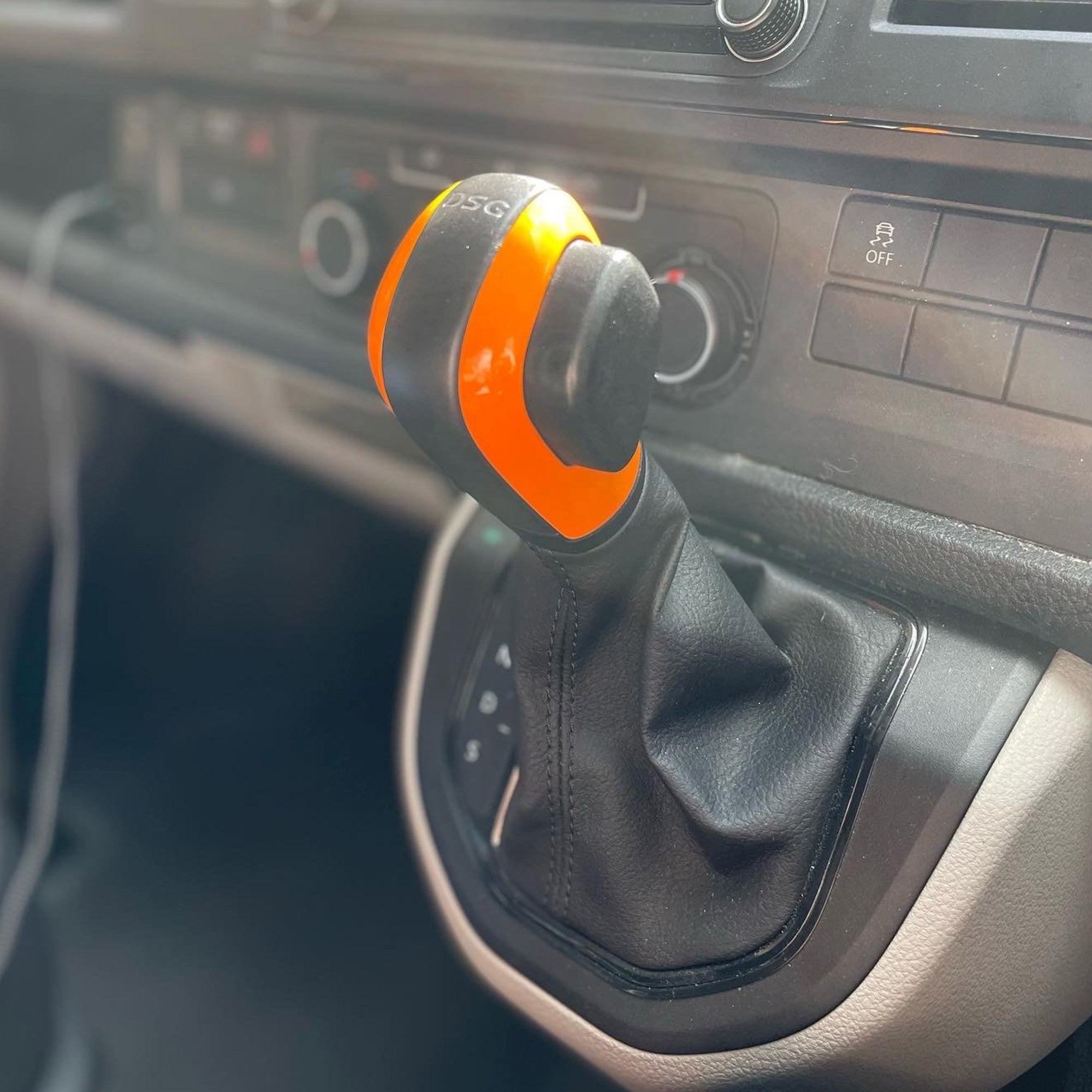 For VW T5.1 Transporter Auto DSG Gear Knob Styling Caps – Orange Painted Covers, Ready to Fit Upgrade