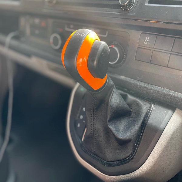 For VW T6 Transporter Auto DSG Gear Knob Styling Caps – Orange Painted Covers, Ready to Fit Upgrade