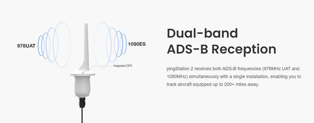 pingStation2 Networkable Weatherproof 978/1090ADS-B Receiver
