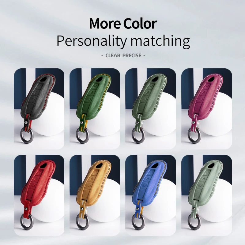 Alcantara High-quality Car Key Case Cover For Porsche Panamera Spyder Carrera Macan Cayman Cayenne 911 970 981 991 Accessories