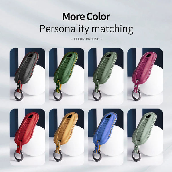 Alcantara High-quality Car Key Case Cover For Porsche Panamera Spyder Carrera Macan Cayman Cayenne 911 970 981 991 Accessories