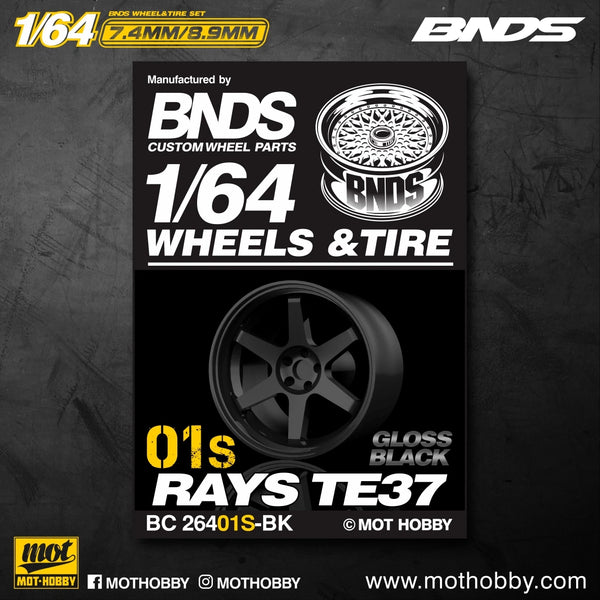 BNDS 1/64 Wheels With Rubber Tires ABS Assembly Rims Modified Parts for 1:64 Model Car VIP Style Detail-up Set New Clearance