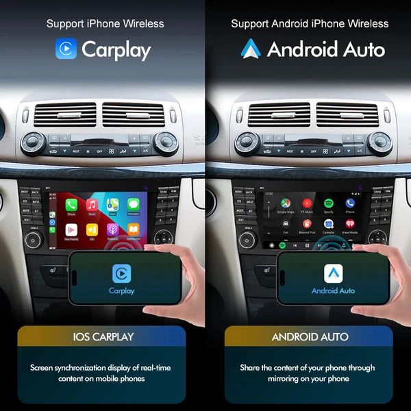 Junuse For Mercedes Benz E-class W211 E200 E220 E300 E350 E240 E280 CLS Car Auto Radio 2Din Android 12 Multimedia GPS Carplay BT