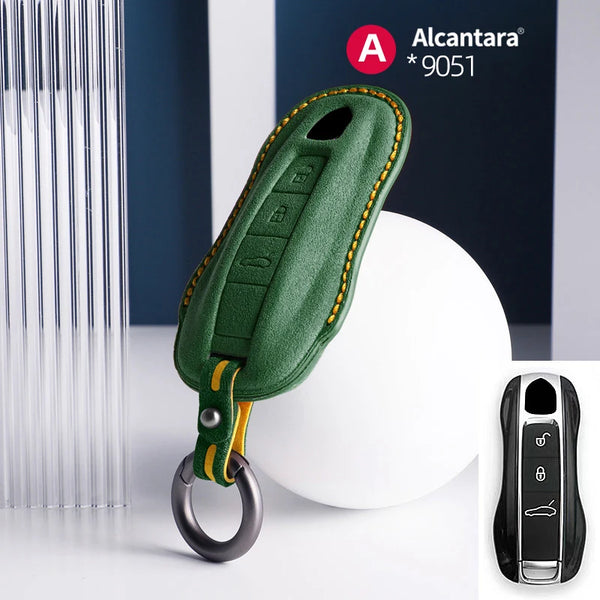 Alcantara High-quality Car Key Case Cover For Porsche Panamera Spyder Carrera Macan Cayman Cayenne 911 970 981 991 Accessories