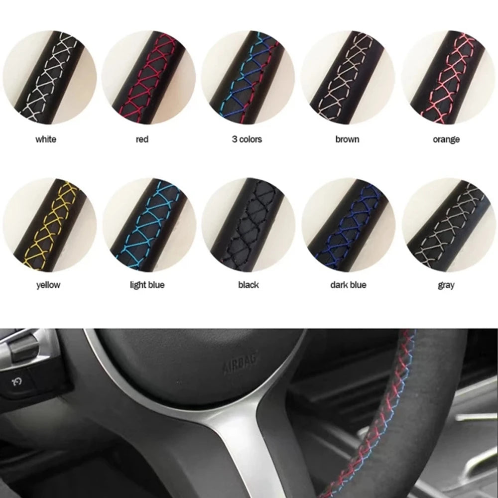 Car Steering Wheel Braid Cover Customized Anti-Slip Suede leather For BMW M Sport M3 E90 E91 E92 E93 E87 E81 E82 E88 X1 E84