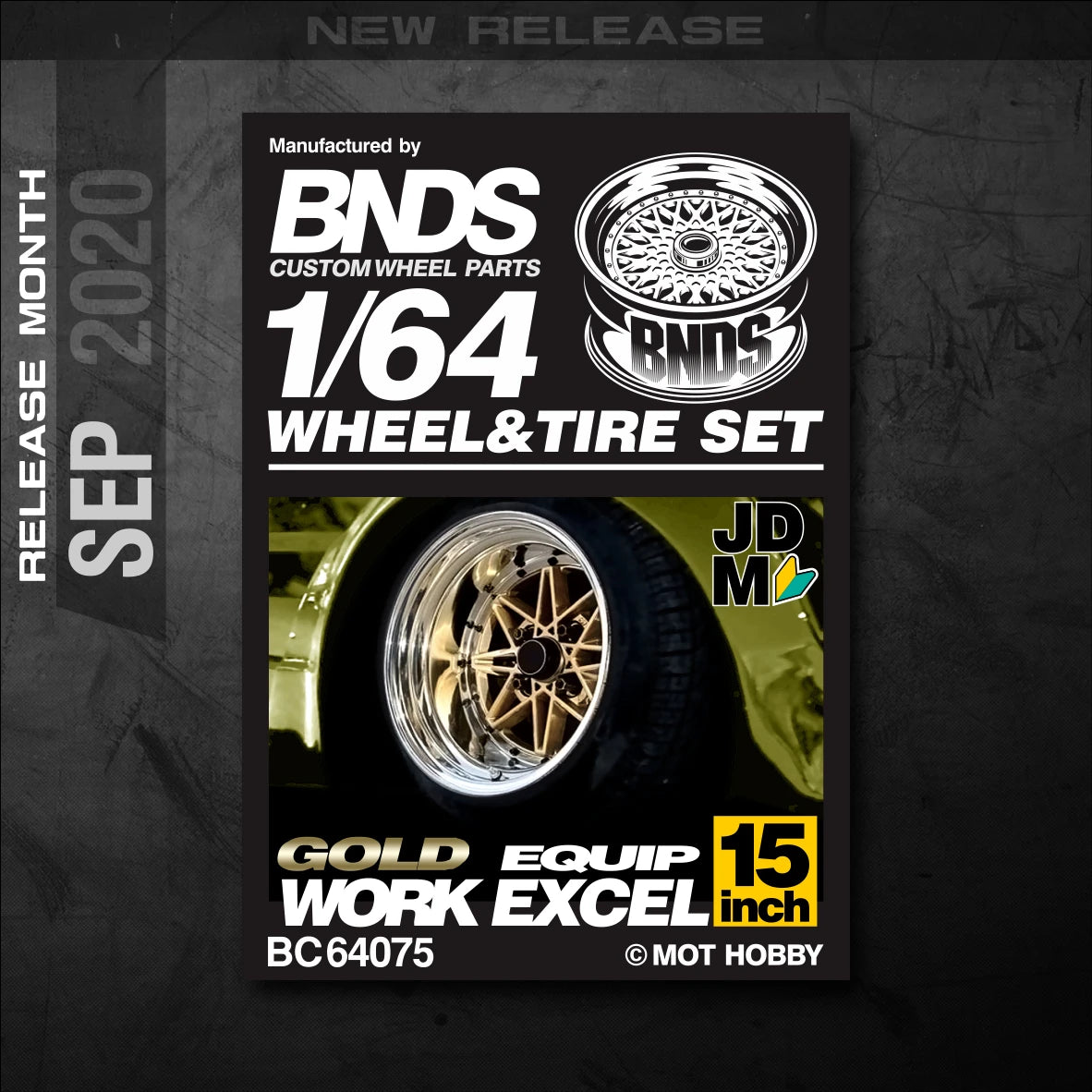 1/64 Alloy Wheels With Rubber Tires By BNDS Assembly Rims Modified Parts for Model Car Refitted VIP Style No.64053-64088