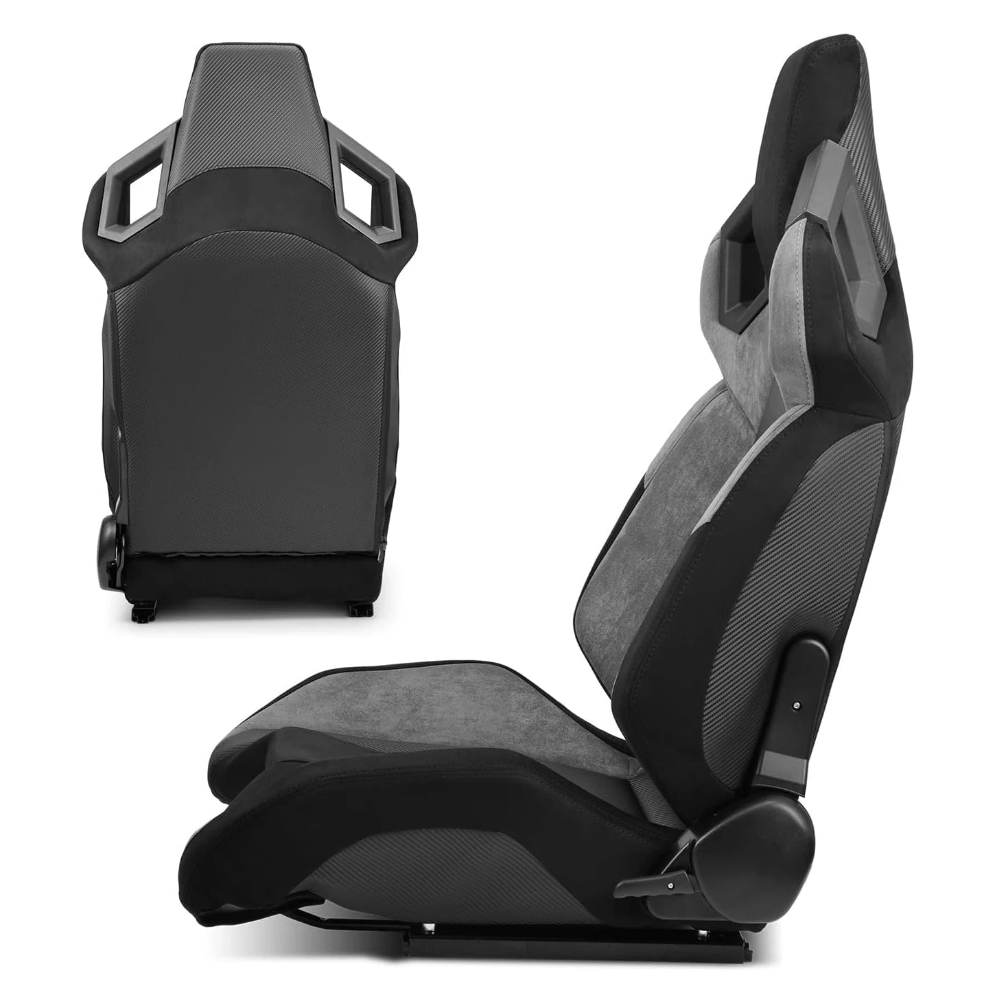 JIABEIR 1085 Grey Leather Bucket Car Seats Blue Interior Accessories Adjustable Sport Racing Vehicle Seats Modified Car Seats