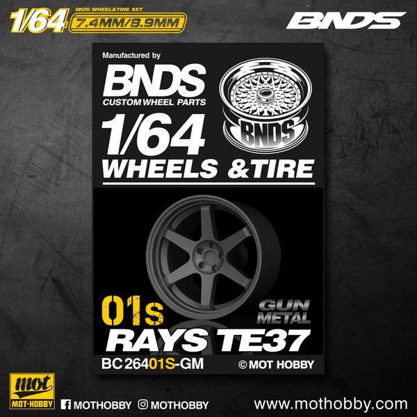 BNDS 1/64 Wheels With Rubber Tires ABS Assembly Rims Modified Parts for 1:64 Model Car VIP Style Detail-up Set New Clearance