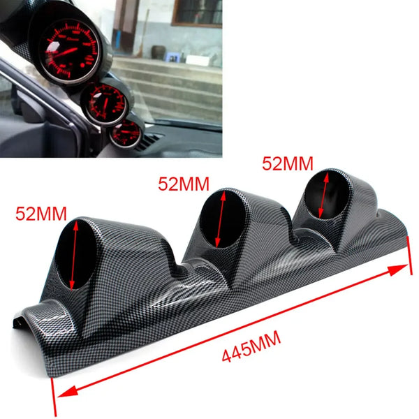 Universal Car Gauge Holder 52mm Left Right 3 Hole A Pillar Column Gauge Pod Holder Meter Stand Carbon Fiber