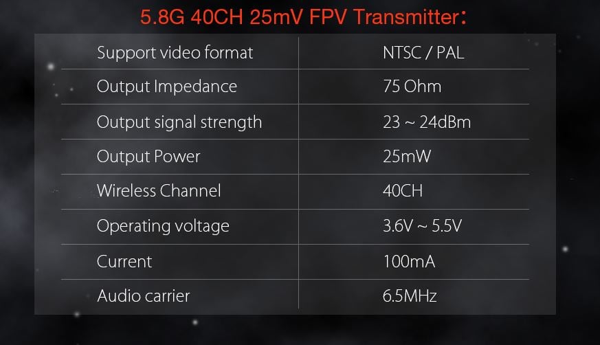 EF-02 FPV AIO Camera with VTX