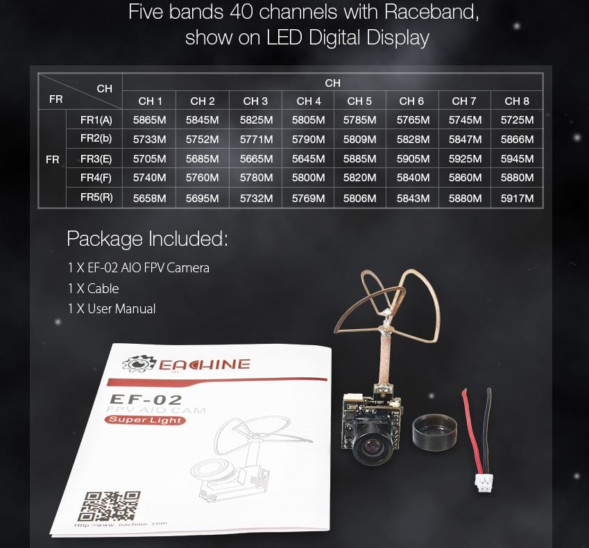 EF-02 FPV AIO Camera with VTX