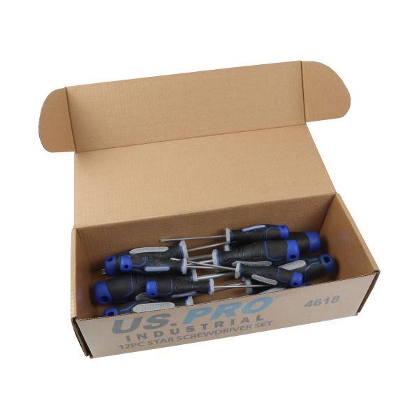 US PRO INDUSTRIAL 12PC Torx Star Screwdriver Set T6 - T45 4618