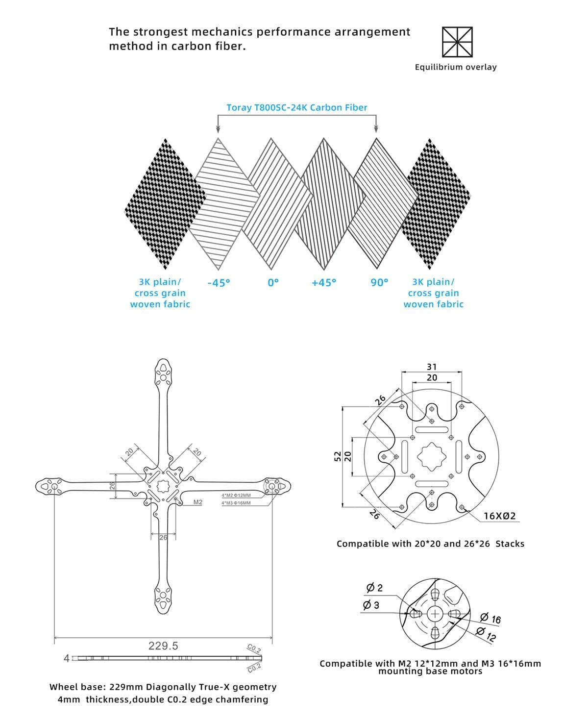 Hyperbola sub 250g Ultralight 5" Frame (DJI HD Vista Compatible)