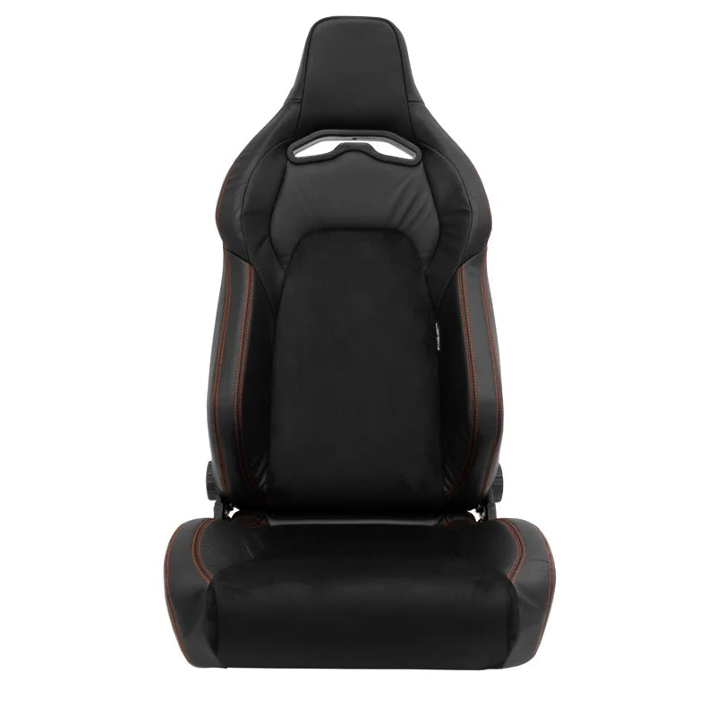 ATS x1 Universal Sports Bucket Seat Black Real Leather & Alcantara Red stitch