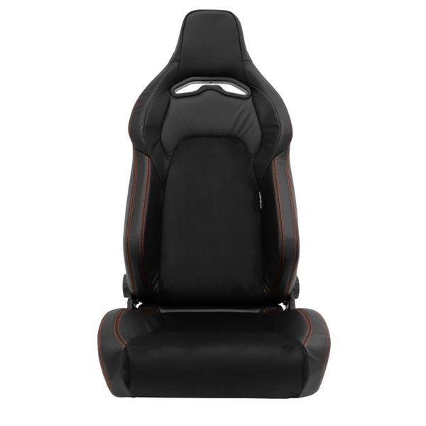 ATS x1 Universal Sports Bucket Seat Black Real Leather & Alcantara Red stitch
