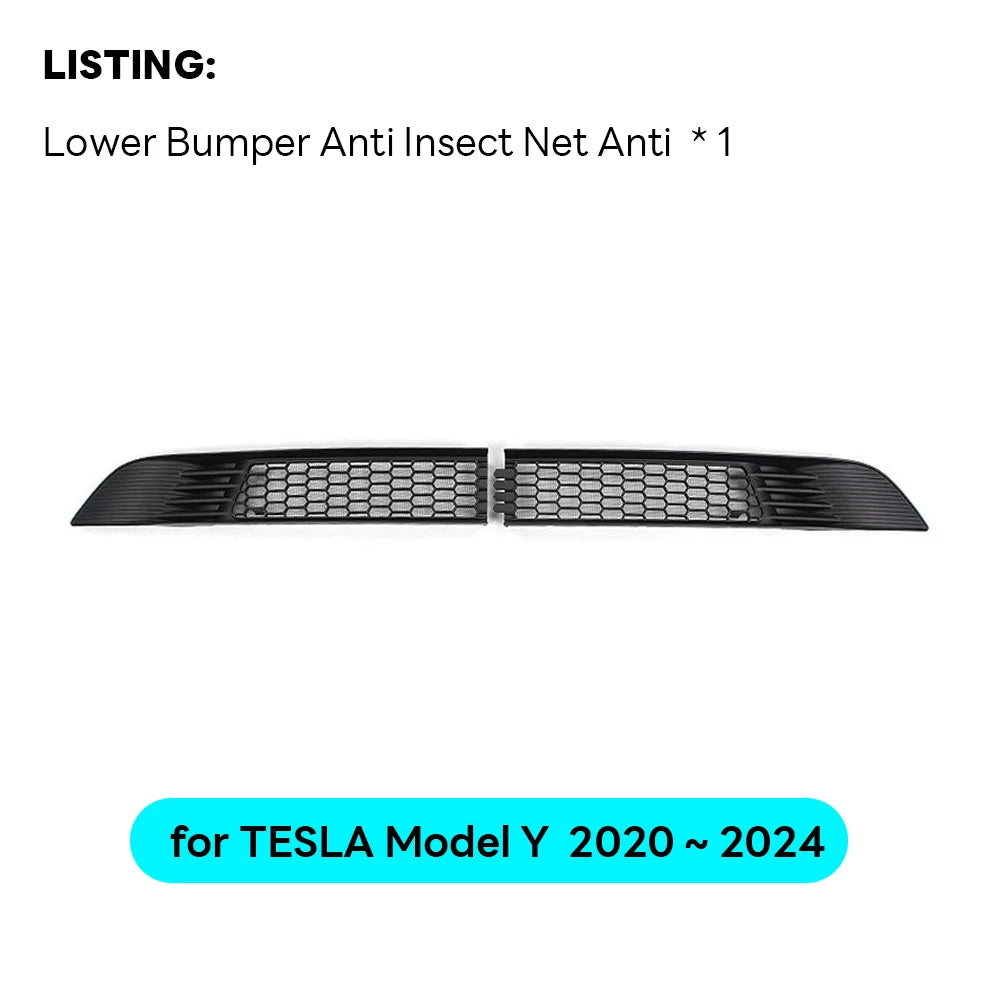 For Tesla Model Y 2020-2024 Car Lower Bumper Anti Insect Net Anti Dust Proof Inner Vent Grille Cover Insect-proof Front Cover