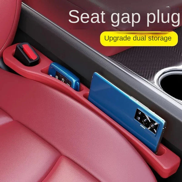 2Pcs Car Seat Gap Filler Organizer PU Waterproof Universal Car Seat Gap Anti-leak Stopper Strip 2Slot Seat Gap Storage Organizer