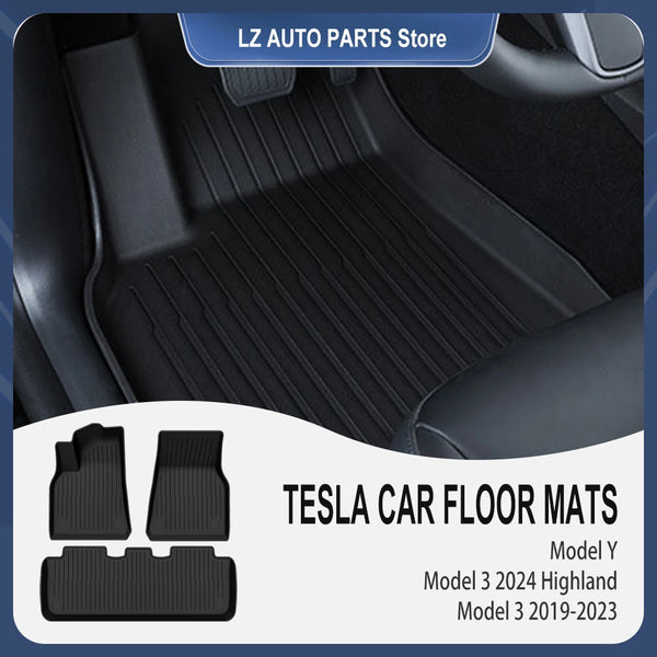 For Tesla Trunk Mat Model Y Model 3 high land Floor Mat 2021-2025 Luggage Mat TPE waterproof Anti-Slip Set Floor Liner Mat
