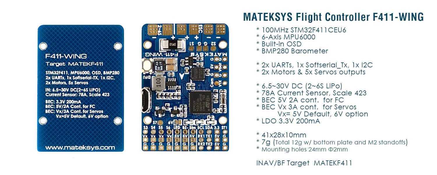 Matek F411 Wing Flight Controller