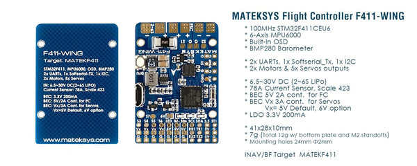 Matek F411 Wing Flight Controller