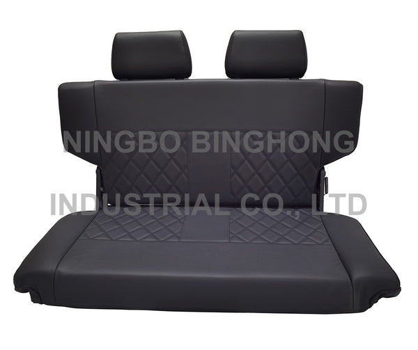 BINGHONG SINGLE / INDIVIDUAL (x1) JSXL-07 Car Buggy 4x4 Van Universal Rear Bench Seat Black Synthetic Quilted Diamond Stitch Leather