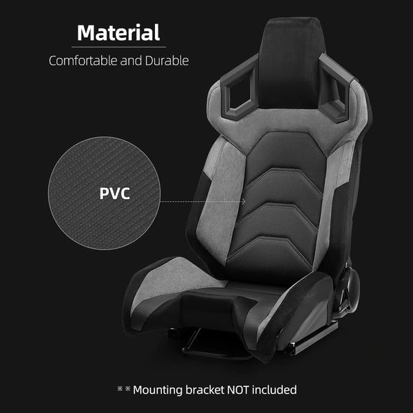 JIABEIR 1085 Grey Leather Bucket Car Seats Blue Interior Accessories Adjustable Sport Racing Vehicle Seats Modified Car Seats