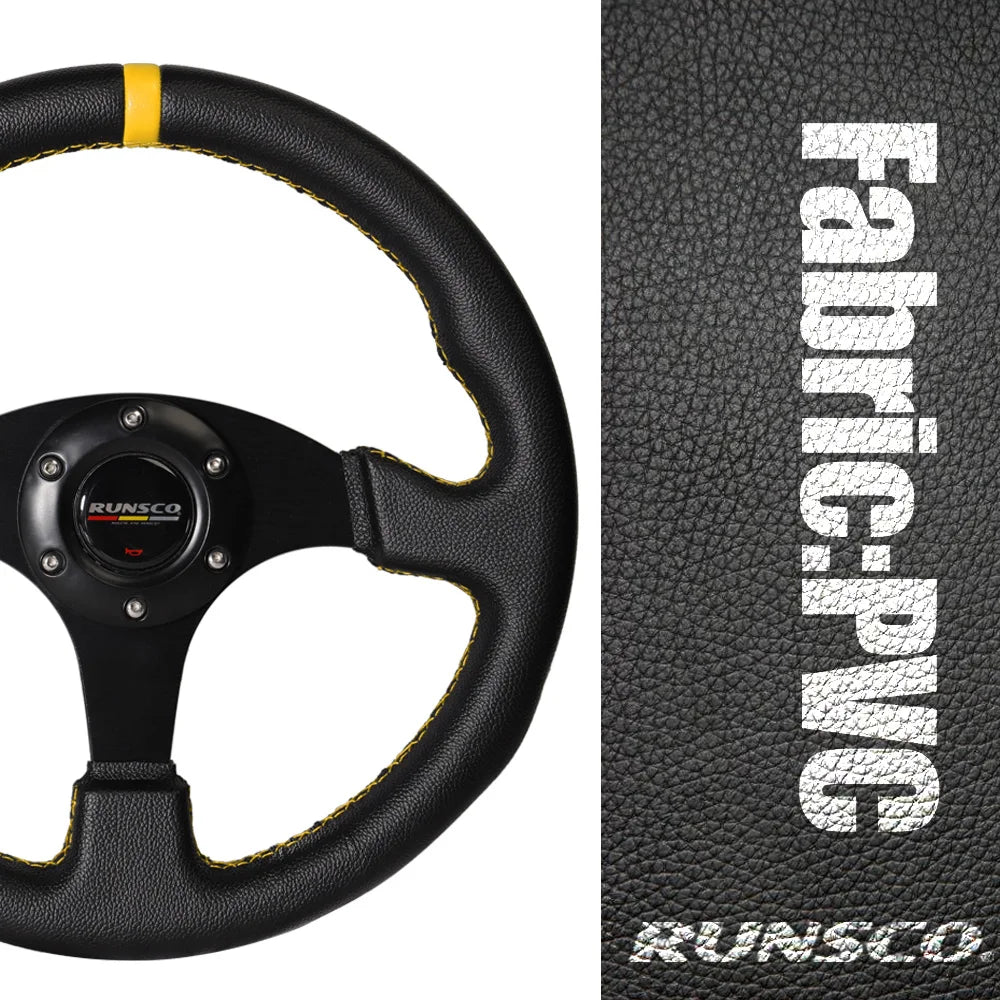 330mm/13 Inch Flat Steering Wheel Aluminium+PVC Drift Simulation Racing Game Steering Wheel Universal