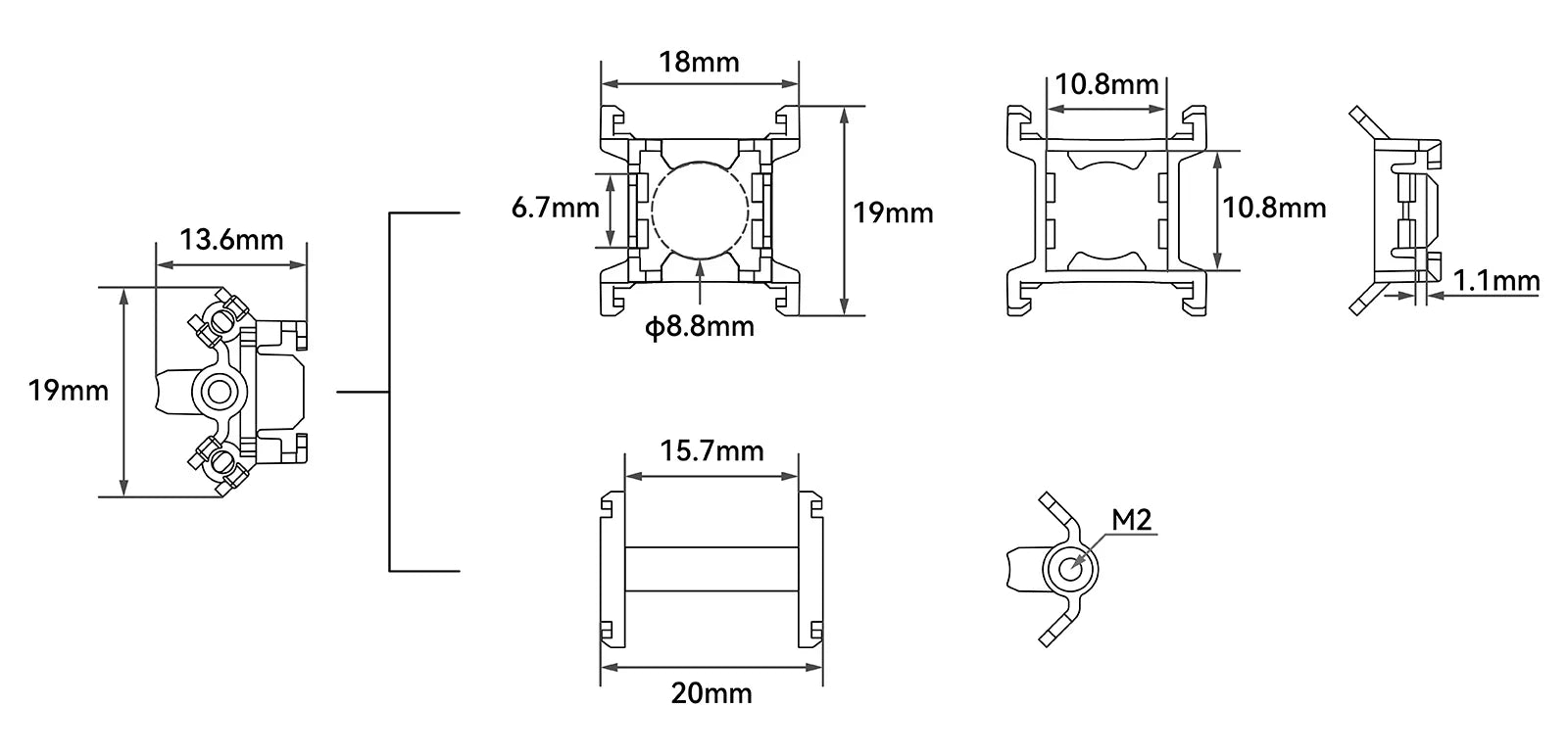 BetaFPV Shock-absorbing Camera Mount for O4 Air Unit