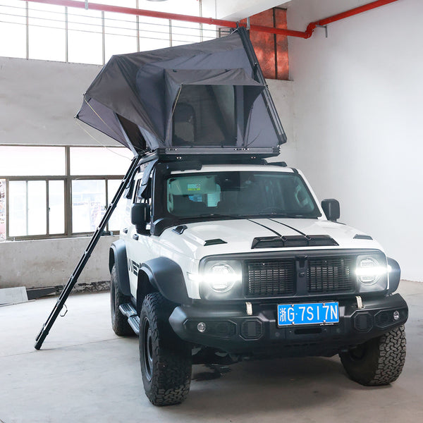 WEIER Vehicle Car Rooftop Tent - For Car / RV / Pickup / Van / Camper / 4x4 + Ladder + 7cm Mattress + Light + Shoe Bag