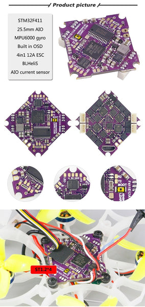 LDARC F411E12A AIO Flight Controller (F4 + 12A ESC)