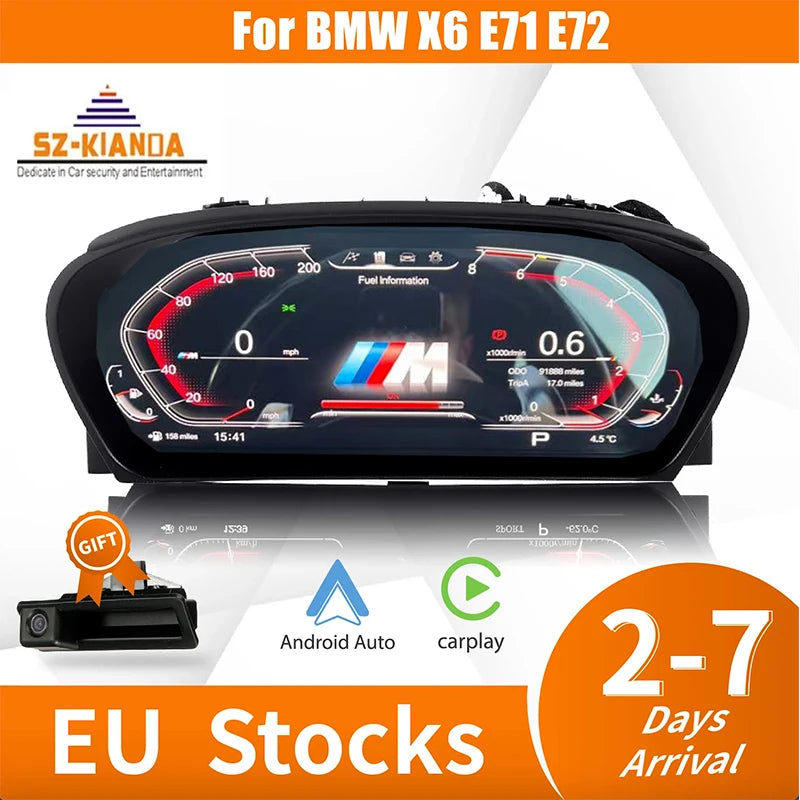 2025 Latest 12.3'' Original Digital LCD Dashboard For BMW X6 E71 E72 CCC CIC Cluster instrument Cockpit speedometer