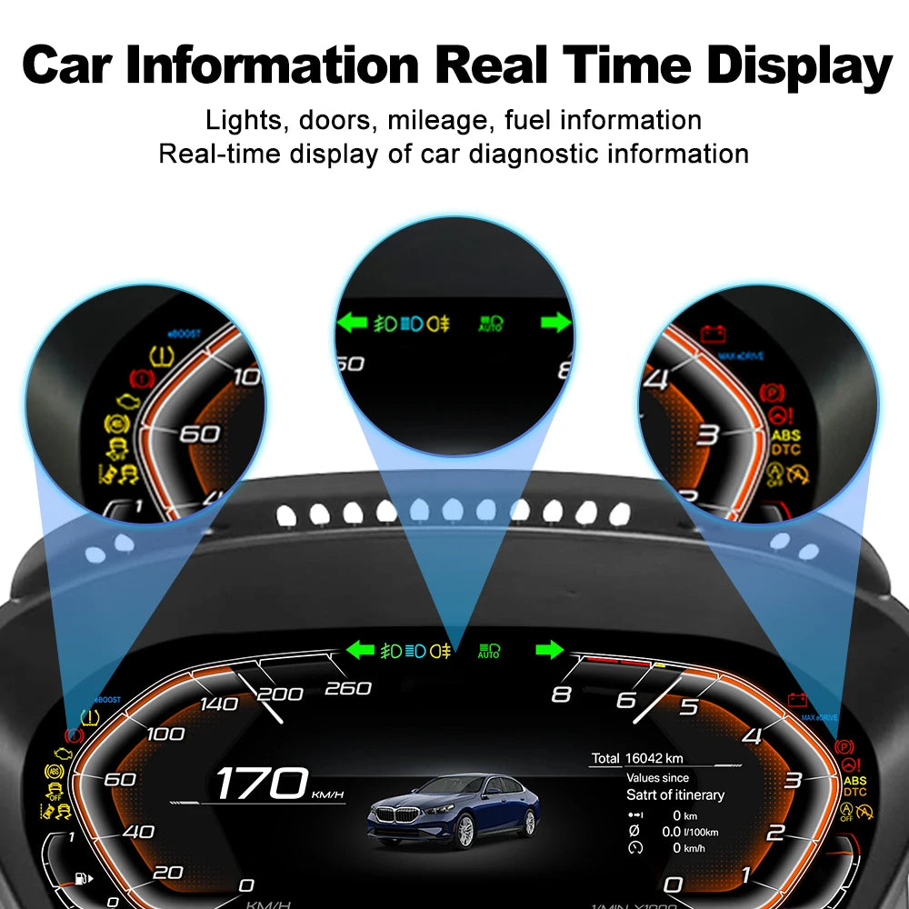 12.3 ''Digital Dashboard For BMW X5 E70 X6 E71 F15 F16 CCC CIC Digital Instrument Cluster Virtual Cockpit