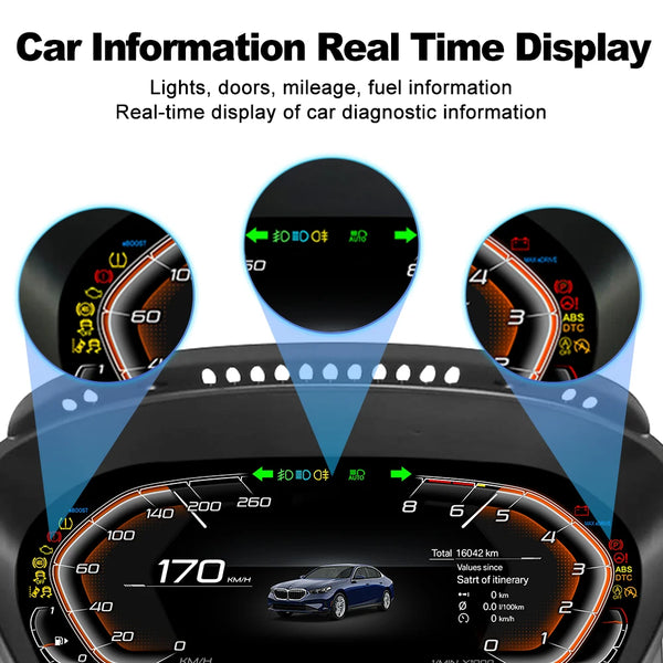 12.3 ''Digital Dashboard For BMW X5 E70 X6 E71 F15 F16 CCC CIC Digital Instrument Cluster Virtual Cockpit