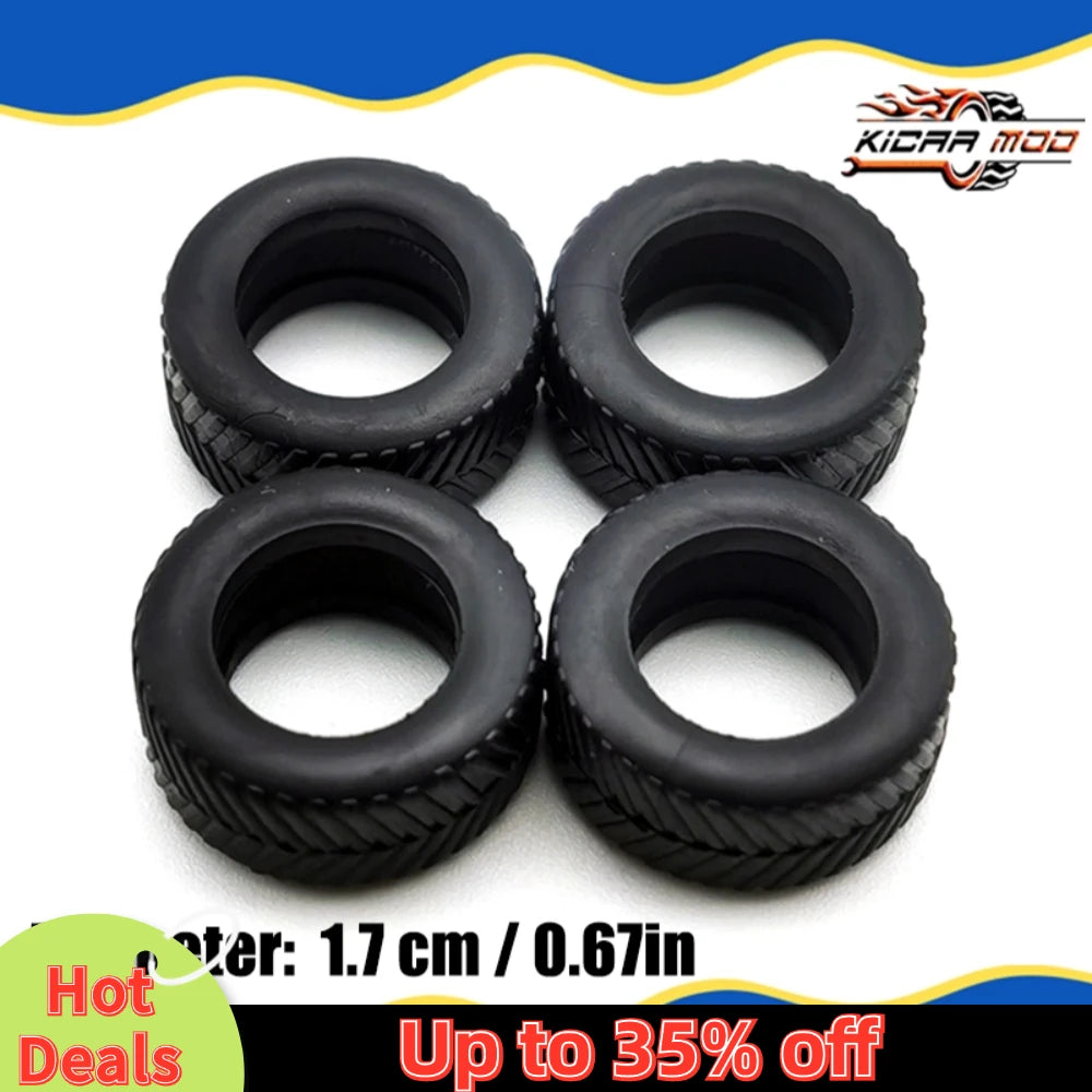 1/64 Rubber Tires for Hot Wheels and Off-road Vehicle Detail-up Replacement Parts Model Car Toys 10.7mm/12.7mm /17mm(1 Sets)