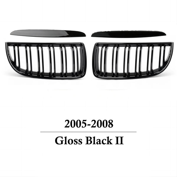 Car Front Gloss Balck Grills Grille Sports Diamond for BMW  E90 E91 Tuning 3 Series 2005-2012 LCI PreLCI