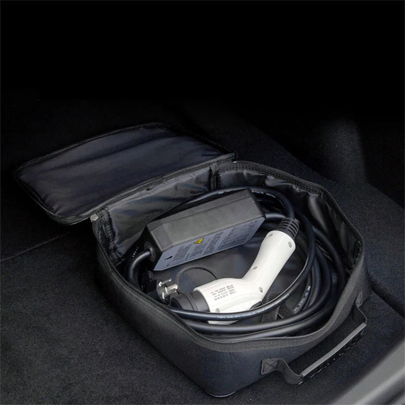 Car Charging Cable Storage For Tesla Model 3 Y S X Mach-E Carry Bag Vehicle Charger Plug Socket Jumper Waterproof Fire Retardant