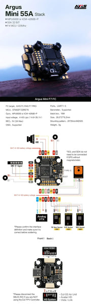 Axisflying Argus Mini F7 Flight Controller