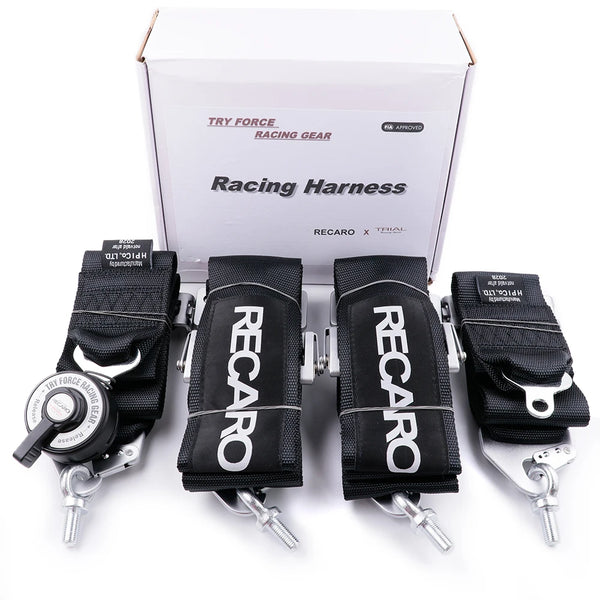 Racing JDM 4 Point 3 Inch Seat Belt Adjustable Sport Drift Snap-On Harness Quick Release Shoulder Strap Seatbelt for RECARO
