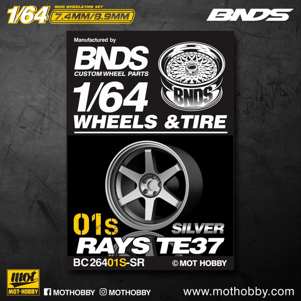 BNDS 1/64 Wheels With Rubber Tires ABS Assembly Rims Modified Parts for 1:64 Model Car VIP Style Detail-up Set New Clearance