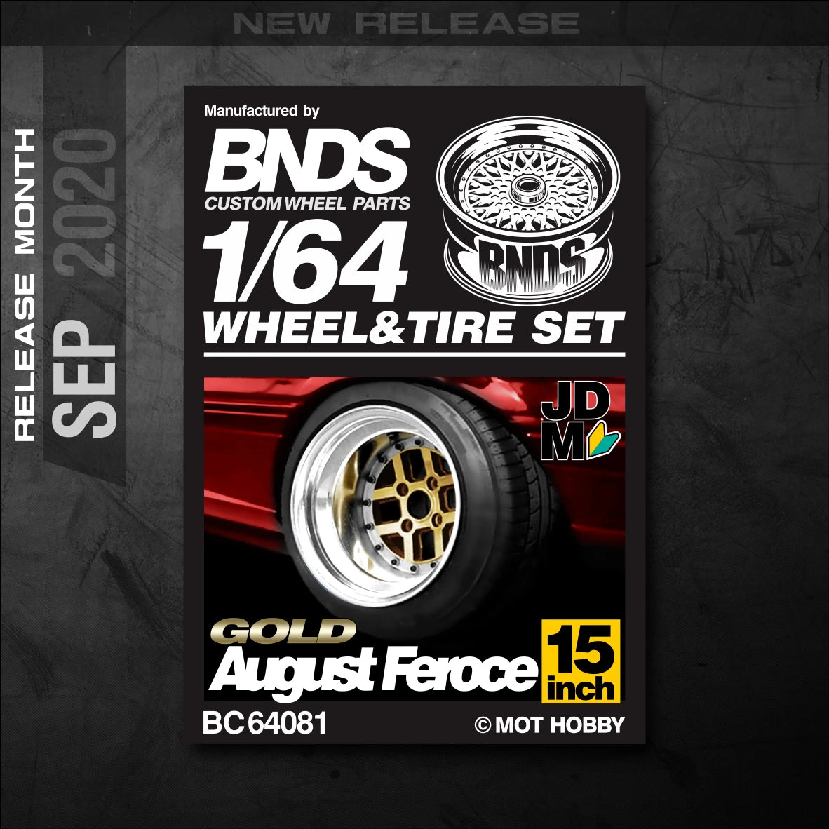 1/64 Alloy Wheels With Rubber Tires By BNDS Assembly Rims Modified Parts for Model Car Refitted VIP Style No.64053-64088