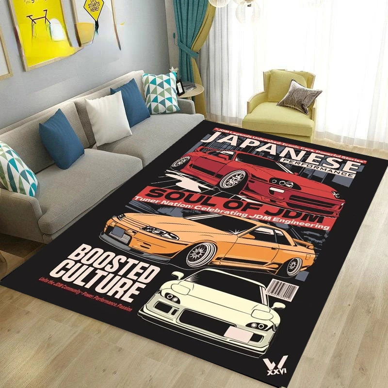Entrance Mats JDM GTR Cool Racing Car Welcome Carpet Bedroom Bathroom Hallway Kitchen Carpet Non-Slip Living Room Rug Home Decor