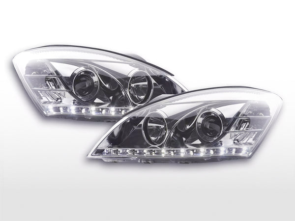 FK Pair LED DRL Lightbar Headlights Kia Cee'd Ceed 5dr ED 06-09 Chrome LHD