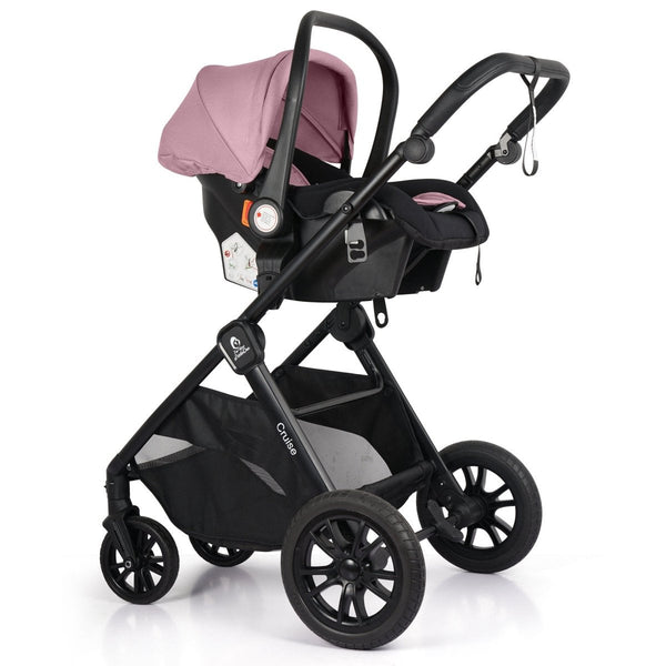For Your Little One Cruise 3 In 1 Travel System With i-Size Car Seat - Blush Rose (Free Cupholder And Seat Liner Included!)