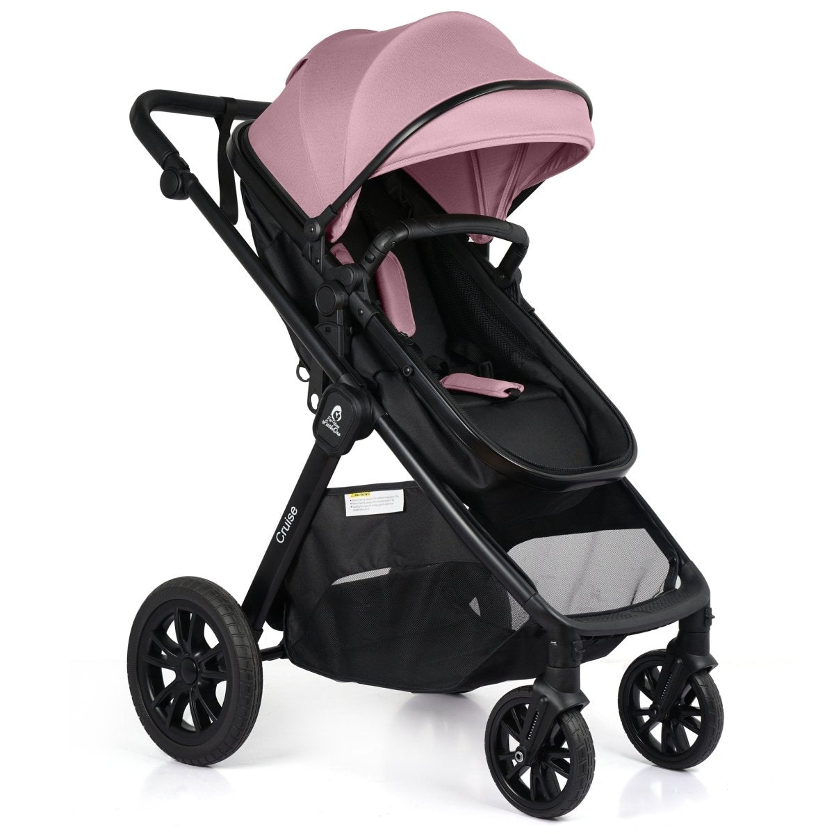 For Your Little One Cruise 3 In 1 Travel System With i-Size Car Seat - Blush Rose (Free Cupholder And Seat Liner Included!)