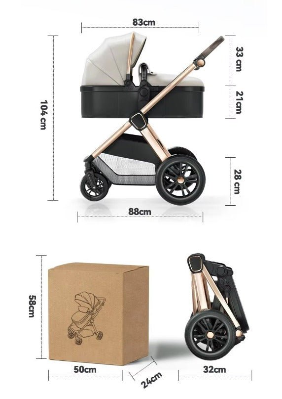 For Your Little One Cruise 3 In 1 Travel System With i-Size Car Seat - Dune Beige (Free Cupholder And Seat Liner Included!)